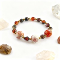 Çok Renkli Akik ve Hematit Doğal Taş Takı Seti - Enerji Dengeleyici ve Topraklayıcı