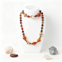 Çok Renkli Akik ve Hematit Doğal Taş Takı Seti - Enerji Dengeleyici ve Topraklayıcı