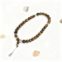 El Yapımı Kaplangözü Doğal Taş Tesbih (8mm) – Kararlılık ve Odak Simgesi