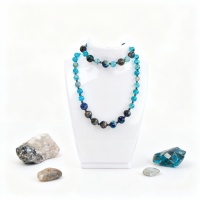 Jasper Mavi Akik ve Hematit Doğal Taş Takı Seti - Dengeleyici ve Güçlendirici