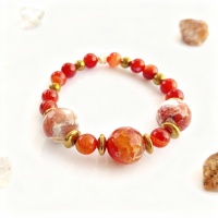 Kırmızı Akik ve Hematit Doğal Taş Takı Seti - Güç Cesaret ve Topraklama Enerjisi