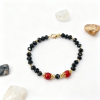 Kırmızı Akik ve Kristal Boncuk Doğal Taş Takı Seti - Enerji ve Berraklık