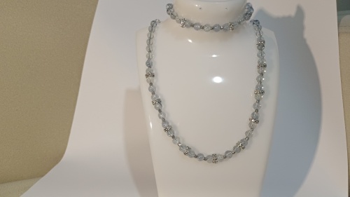 Mavi Topaz Doğal Taş El Yapımı Kolye & Bileklik Takı Seti - Huzur ve Sakinliğin Taşı